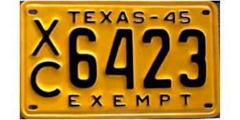 Texas  police license plate image