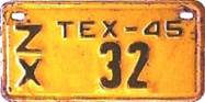 Texas  police license plate image