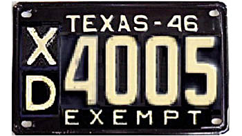 Texas  police license plate image