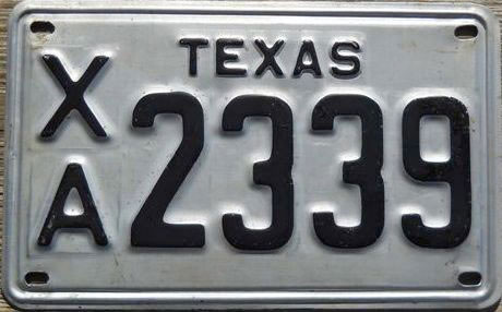 Texas  police license plate image