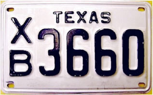 Texas  police license plate image