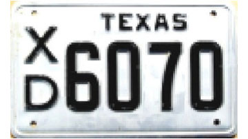 Texas  police license plate image