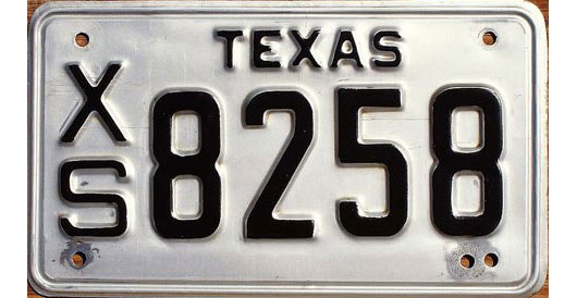 Texas  police license plate image