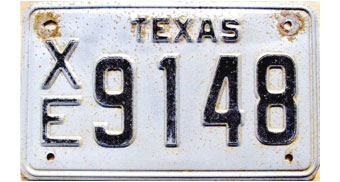 Texas  police license plate image