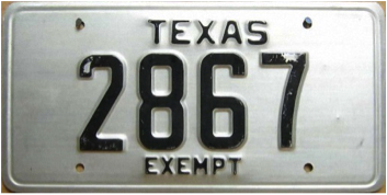 Texas  police license plate image