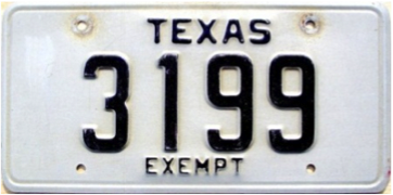 Texas  police license plate image