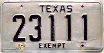 Texas  police license plate image