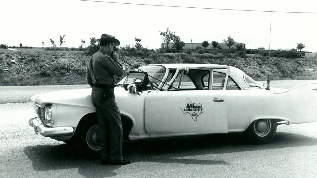 Texas  police car and officer