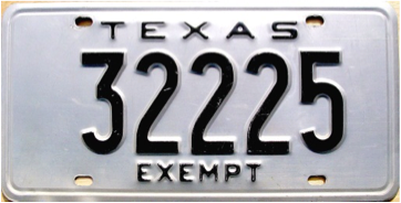 Texas  police license plate image