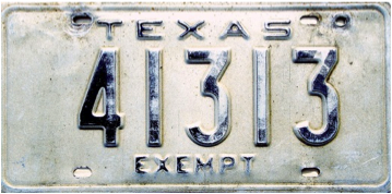 Texas  police license plate image