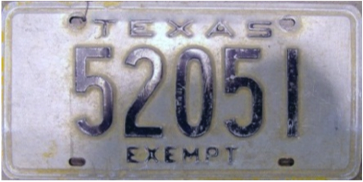 Texas  police license plate image