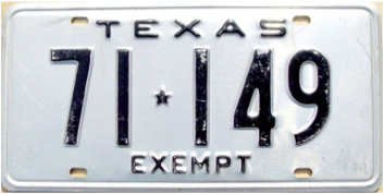 Texas  police license plate image