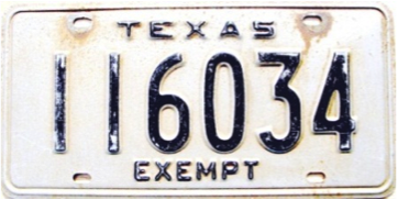 Texas  police license plate image