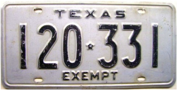 Texas  police license plate image