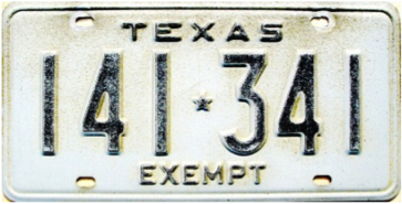 Texas  police license plate image