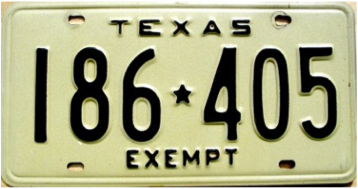 Texas  police license plate image