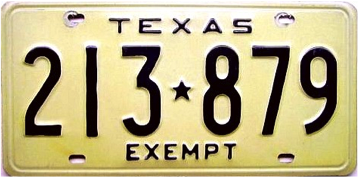 Texas  police license plate image