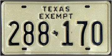 Texas  police license plate image