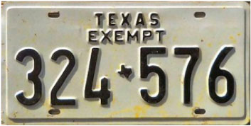 Texas  police license plate image