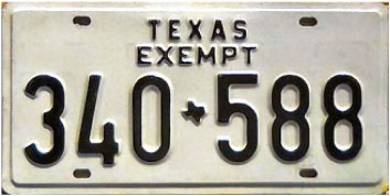 Texas  police license plate image