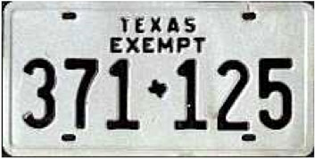 Texas  police license plate image