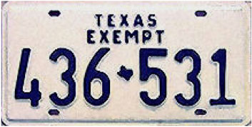 Texas  police license plate image