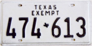 Texas  police license plate image