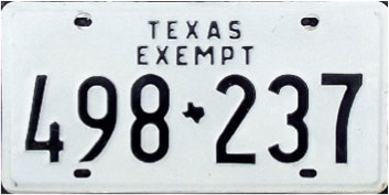 Texas  police license plate image