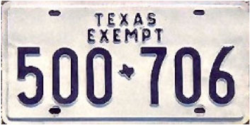 Texas  police license plate image