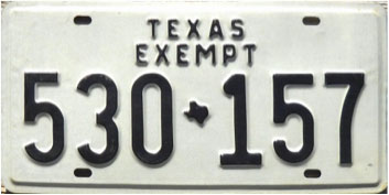 Texas  police license plate image