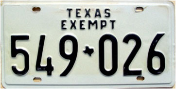 Texas  police license plate image