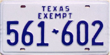 Texas  police license plate image