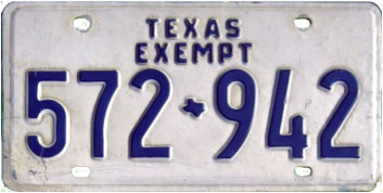 Texas  police license plate image