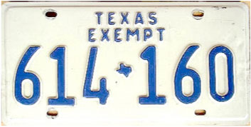 Texas  police license plate image