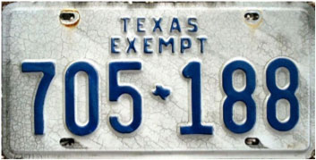 Texas  police license plate image