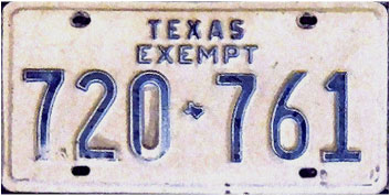 Texas  police license plate image