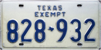 Texas  police license plate image