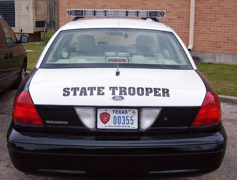 Texas  police license plate image