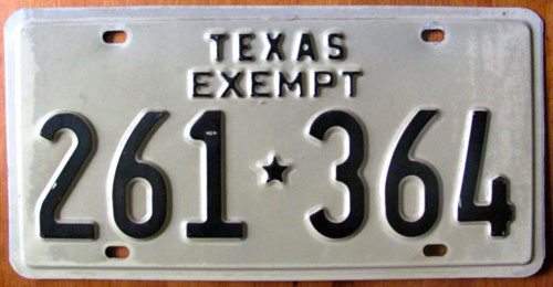 Texas  police license plate image