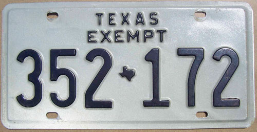 Texas  police license plate image