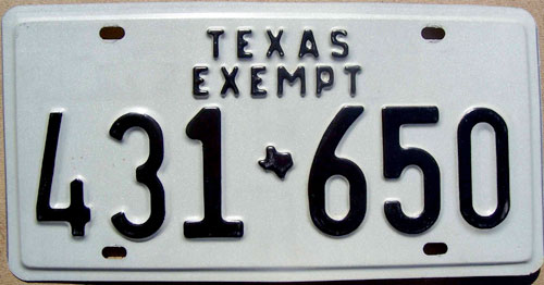 Texas  police license plate image