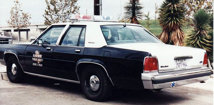 Texas  police license plate image