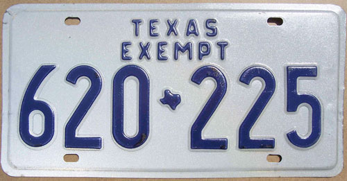 Texas  police license plate image