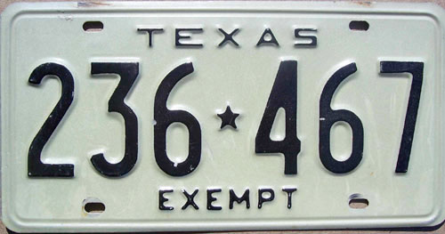 Texas  police license plate image