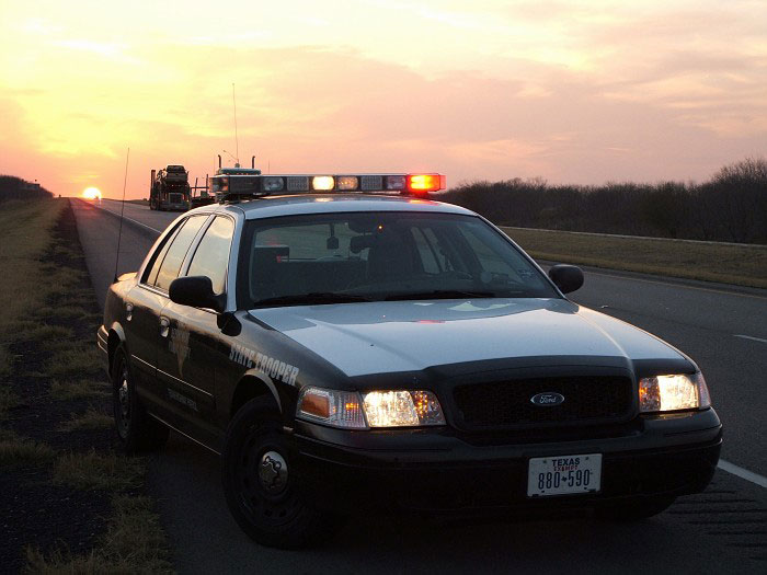 Texas  police license plate image