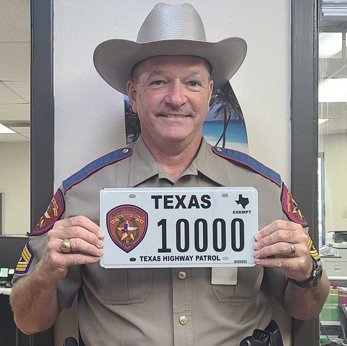 Texas  police license plate image