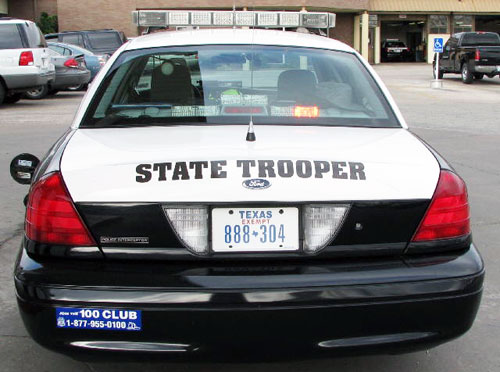 Texas  police license plate image