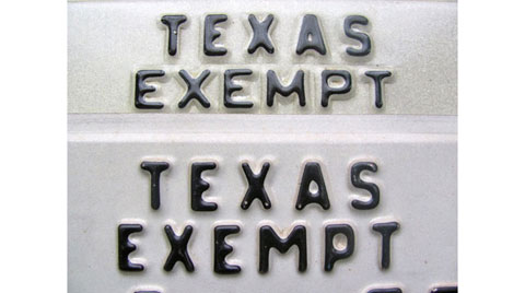 Texas  police license plate image