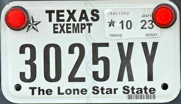 Texas  police license plate image