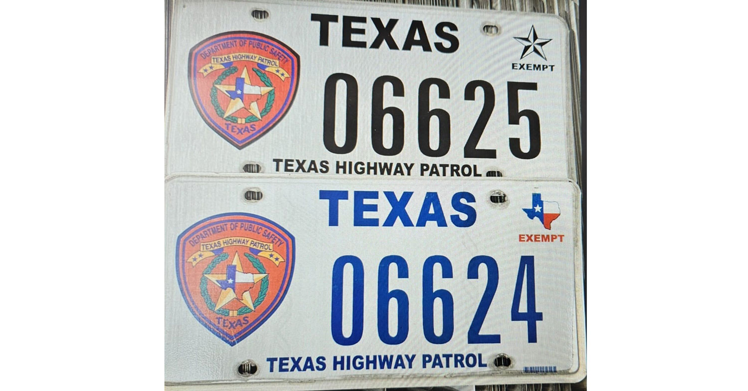 Texas  police license plate 